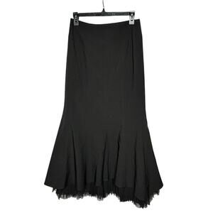 Vintage Suzanne Black Witchy Flare 80s Corset Goth Grunge Full Skirt Size Small